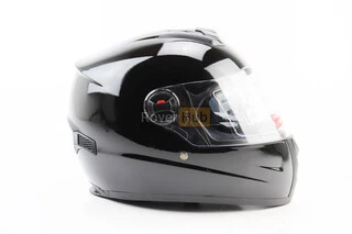 Шлем интеграл, закрытый+очки BLD-М61 М (57-58см), ЧЕРНЫЙ глянец