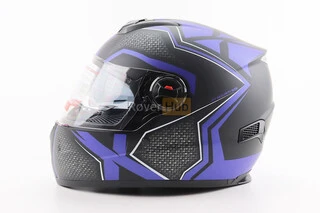 Шлем интеграл, закрытый+очки BLD-М61 М (57-58см), ЧЕРНО-СИНИЙ