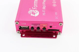 АУДІО-блок (МРЗ-USB / SD, FM-радіо, пультДУ, сигналізація) + колонки 2шт (сині)