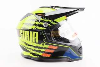 Шлем кроссовый/эндуро/АТV со стеклом BLD-819-7 М (57-58см), ЧЕРНЫЙ/ЖЕЛТО-ОРАНЖЕВЫЙ