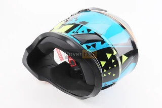 Шлем кроссовый/эндуро/АТV со стеклом BLD-819-7  S (55-56см), ЧЕРНЫЙ/ЖЕЛТО-СИНИЙ