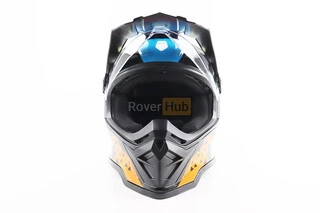 Шлем кроссовый/эндуро/АТV со стеклом BLD-819-7  S (55-56см), ЧЕРНЫЙ/ЖЕЛТО-СИНИЙ