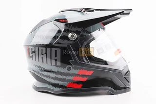 Шлем кроссовый/эндуро/АТV со стеклом BLD-819-7 L (59-60см),  ЧЕРНЫЙ/СЕРО-КРАСНЫЙ