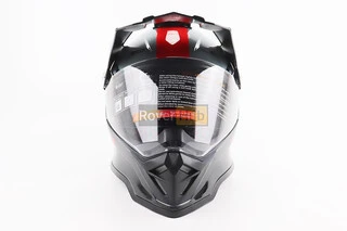 Шлем кроссовый/эндуро/АТV со стеклом BLD-819-7 L (59-60см),  ЧЕРНЫЙ/СЕРО-КРАСНЫЙ