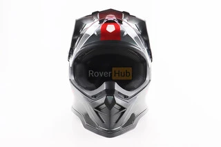 Шлем кроссовый/эндуро/АТV со стеклом BLD-819-7 L (59-60см),  ЧЕРНЫЙ/СЕРО-КРАСНЫЙ