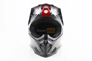 Шлем кроссовый/эндуро/АТV со стеклом BLD-819-7 S (55-56см),  ЧЕРНЫЙ/СЕРО-КРАСНЫЙ