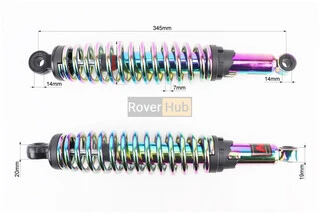Амортизатор задній JH/CB/CG - 345мм*d60мм (під втулки) регул., плазма к-кт 2шт