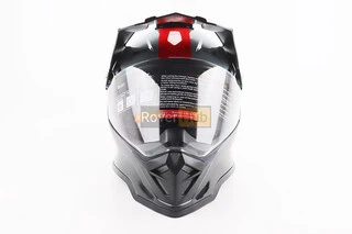 Шлем кроссовый/эндуро/АТV со стеклом BLD-819-7 М (57-58см),  ЧЕРНЫЙ/СЕРО-КРАСНЫЙ