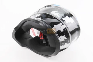 Шлем кроссовый/эндуро/АТV со стеклом BLD-819-7 S (55-56см),  ЧЕРНЫЙ/СЕРО-СИНИЙ