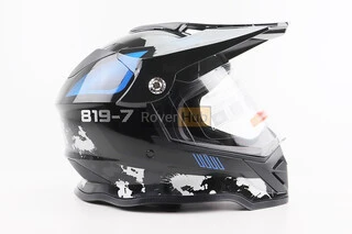 Шлем кроссовый/эндуро/АТV со стеклом BLD-819-7 S (55-56см),  ЧЕРНЫЙ/СЕРО-СИНИЙ