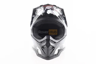 Шлем кроссовый/эндуро/АТV со стеклом BLD-819-7 S (55-56см),  ЧЕРНЫЙ/СЕРО-СИНИЙ