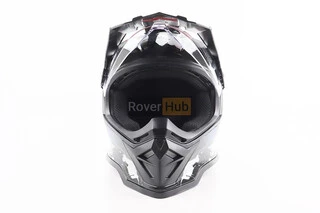 Шлем кроссовый/эндуро/АТV со стеклом BLD-819-7 М (57-58см),  ЧЕРНЫЙ/СЕРО-СИНИЙ