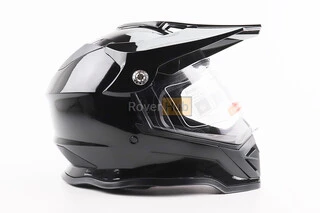 Шлем кроссовый/эндуро/АТV со стеклом BLD-819-7 L (59-60см), ЧЕРНЫЙ глянец