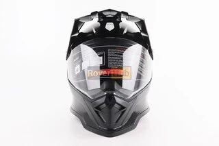 Шлем кроссовый/эндуро/АТV со стеклом BLD-819-7 L (59-60см), ЧЕРНЫЙ глянец
