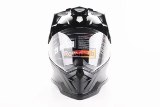 Шлем кроссовый/эндуро/АТV со стеклом BLD-819-7 S (55-56см), ЧЕРНЫЙ глянец