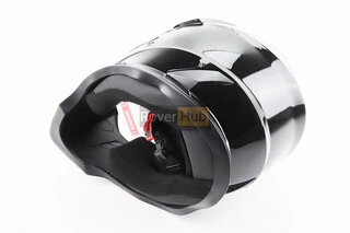 Шлем кроссовый/эндуро/АТV со стеклом BLD-819-7 М (57-58см), ЧЕРНЫЙ глянец