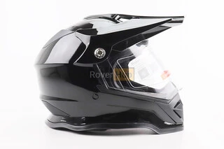 Шлем кроссовый/эндуро/АТV со стеклом BLD-819-7 М (57-58см), ЧЕРНЫЙ глянец