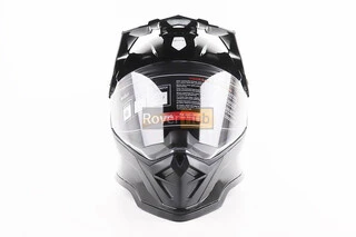 Шлем кроссовый/эндуро/АТV со стеклом BLD-819-7 М (57-58см), ЧЕРНЫЙ глянец