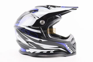 Шлем кроссовый/эндуро/АТV BLD-819-7 L (59-60см), ЧЕРНО-СИНИЙ