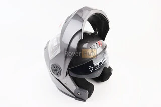 Шлем модуляр, закрытый с откидным подбородком+откидные очки BLD-159 S (55-56см), СЕРЫЙ глянец