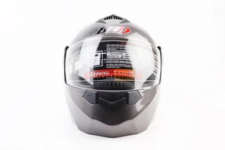 Шлем модуляр, закрытый с откидным подбородком+откидные очки BLD-159 S (55-56см), СЕРЫЙ глянец