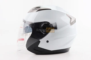Шолом відкритий+відкидні окуляри BLD-708 S (55-56см), БІЛИЙ глянець