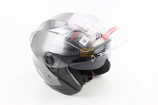 Шолом відкритий+відкидні окуляри BLD-708 М (57-58см), СІРИЙ глянець