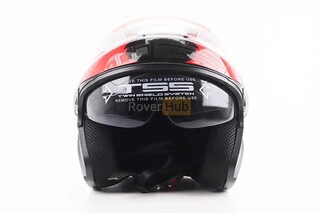 Шолом відкритий+відкидні окуляри BLD-708 М (57-58см), ЧОРНО-ЧЕРВОНИЙ "Raptor"