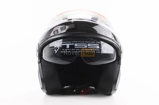 Шолом відкритий+відкидні окуляри BLD-708 S (55-56см), ЧОРНИЙ глянець