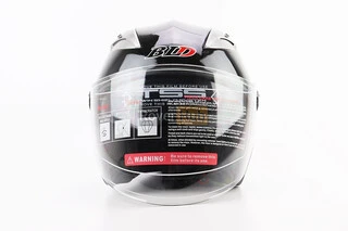 Шолом відкритий+відкидні окуляри BLD-708 М (57-58см), ЧОРНИЙ глянець