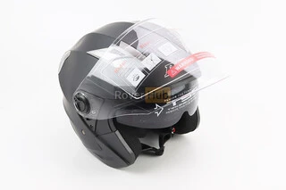 Шолом відкритий+відкидні окуляри BLD-708 М (57-58см), ЧОРНИЙ матовий