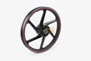 Диск задний литой 1,6-17" ALPHA/ACTIVE "лучи", черный с красной полосой