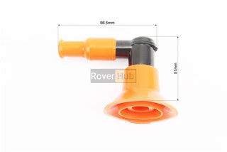 Ковпачок свічки "люлька" 90град з гумкою великий, ПОМАРАНЧЕВИЙ