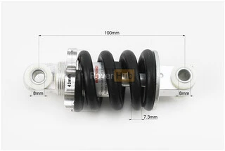 ATV дитячий - Амортизатор задній 100мм*d43мм (втулка 8мм / втулка 8мм) регул., чорний