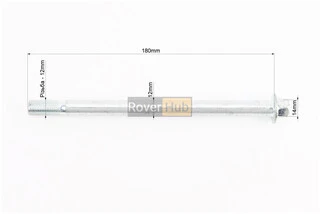 Вісь колеса на тачку 12х180мм + гайка