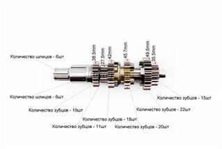 Коробка передач (два вали з шестернями) СG-200cc "вал первинний 11зуб."