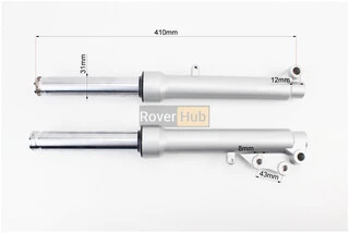 Амортизатор передний (перья), лев., прав. к-кт 410мм Race2, СЕРЫЙ