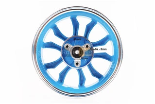 Диск передній литий MT2,50x10 d12mm (диск гальм. 3 болти) "5 променів" сірий/голубий