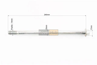 Вісь колеса заднього d15mm; L245mm + гайка