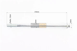 Вісь колеса переднього (під алюм. диск) d12mm; L210mm + гайка