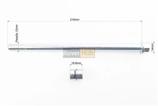 Вісь колеса переднього (під алюм. диск) d12mm; L210mm + втулка, гайка