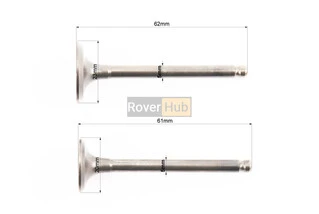 Клапан впускний, випускний к-кт ЗБІЛЬШЕНІ (d=20,23мм; L=61/62мм)