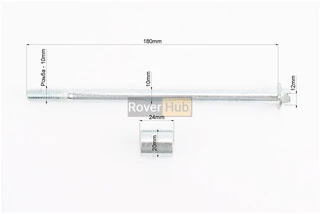 Вісь переднього колеса d10mm; L180mm + втулка, гайка