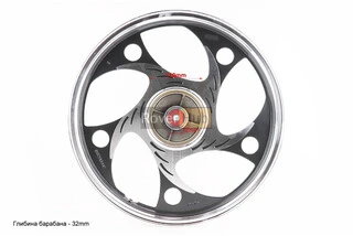 Диск задній литий 1,6-17" ALPHA/ACTIVE "хвиля", чорний (вісь 12мм)