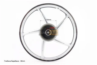 Диск задній литий 1,6-17" ALPHA/ACTIVE "промені", сріблястий (вісь 12мм)