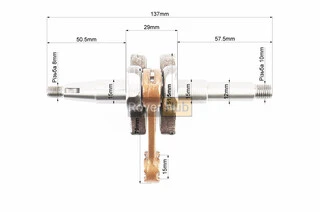 Колінвал 5800, шатун - жовтий + підшипники 6202-2шт + сальники (15x35x5 + 15x28x5) + прокладка + герметик