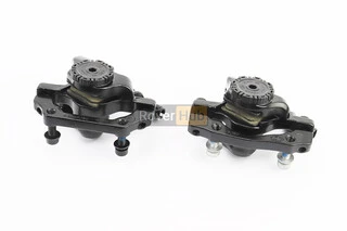 Гальмо Disk-brake переднє (F160/R140мм)+заднє (F180/R160мм), диски 160мм, кріпл. 6 болтів, чорні DX-2005