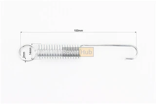Пружина підніжки бічної (&asymp;L104мм, D14мм, 17 витків)