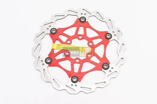 Гальмівний диск 160мм, кріпл. 6 болтів, на алюмінієвому павуку, червоний FD-01