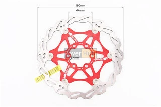 Гальмівний диск 160мм, кріпл. 6 болтів, на алюмінієвому павуку, червоний FD-01